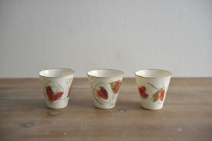 Becher mit Herzen, vergoldet-Set